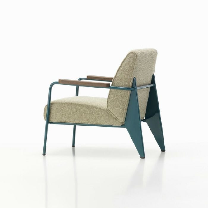 Vitra（ヴィトラ）/Fauteuil de Salon/フォトゥイユ ド サロン/張地：Nubia 04 バンブー/テラ/ベース：ブルーディナスティ/アームレスト：アメリカンウォルナット（オイル仕上げ）/カーペット用グライド 【納期】ご注文後確認