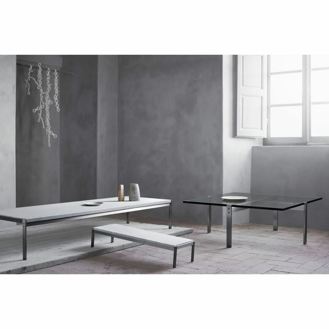 FRITZ HANSEN（フリッツハンセン）/PK62/コーヒーテーブル/大理石 / グレーホワイト/スプリングスチール/サテン仕上げ - マット【納期】ご注文後確認