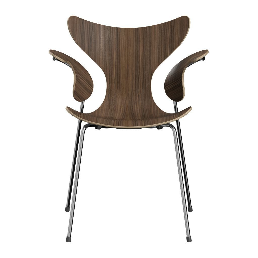 FRITZ HANSEN（フリッツハンセン）/LILY（リリー）3208/アームチェア/ナチュラルウッド / ウォルナット/SH46/仕上げスチール, クローム仕上げ - ハイグロス【納期】ご注文後確認