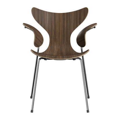 FRITZ HANSEN（フリッツハンセン）/LILY（リリー）3208/アームチェア/ナチュラルウッド / ウォルナット/SH46/仕上げスチール, クローム仕上げ - ハイグロス【納期】ご注文後確認