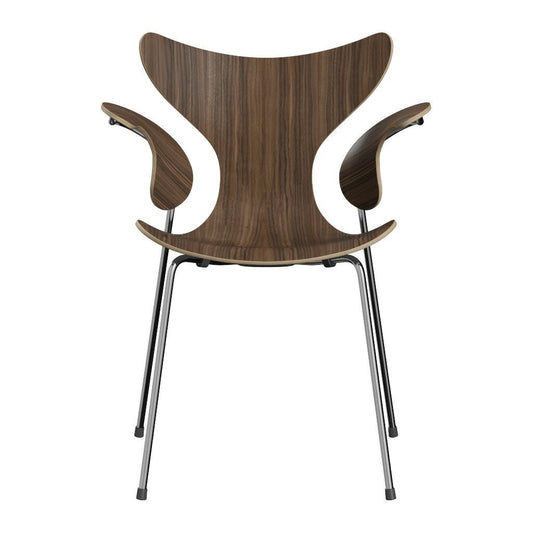 FRITZ HANSEN（フリッツハンセン）/LILY（リリー）3208/アームチェア/ナチュラルウッド / ウォルナット/SH46/仕上げスチール, クローム仕上げ - ハイグロス【納期】ご注文後確認