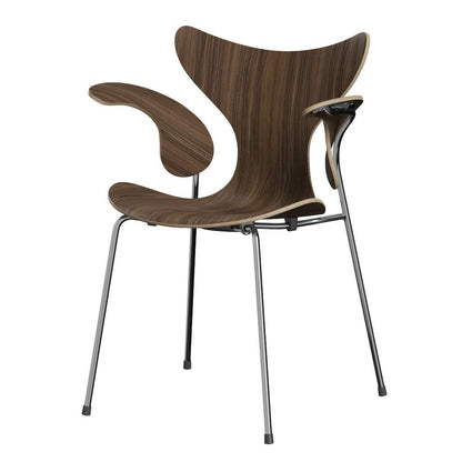 FRITZ HANSEN（フリッツハンセン）/LILY（リリー）3208/アームチェア/ナチュラルウッド / ウォルナット/SH46/仕上げスチール, クローム仕上げ - ハイグロス【納期】ご注文後確認