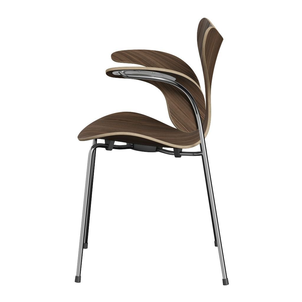 FRITZ HANSEN（フリッツハンセン）/LILY（リリー）3208/アームチェア/ナチュラルウッド / ウォルナット/SH46/仕上げスチール, クローム仕上げ - ハイグロス【納期】ご注文後確認