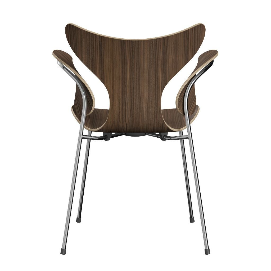 FRITZ HANSEN（フリッツハンセン）/LILY（リリー）3208/アームチェア/ナチュラルウッド / ウォルナット/SH46/仕上げスチール, クローム仕上げ - ハイグロス【納期】ご注文後確認