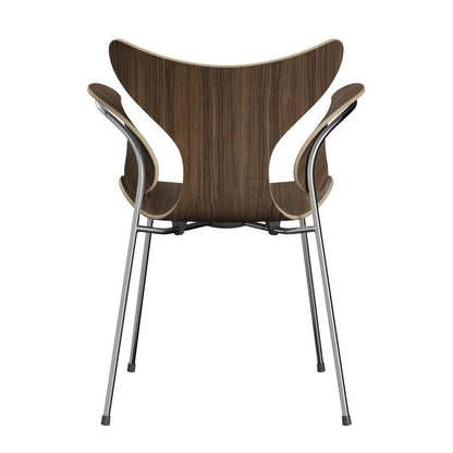 FRITZ HANSEN（フリッツハンセン）/LILY（リリー）3208/アームチェア/ナチュラルウッド / ウォルナット/SH46/仕上げスチール, クローム仕上げ - ハイグロス【納期】ご注文後確認