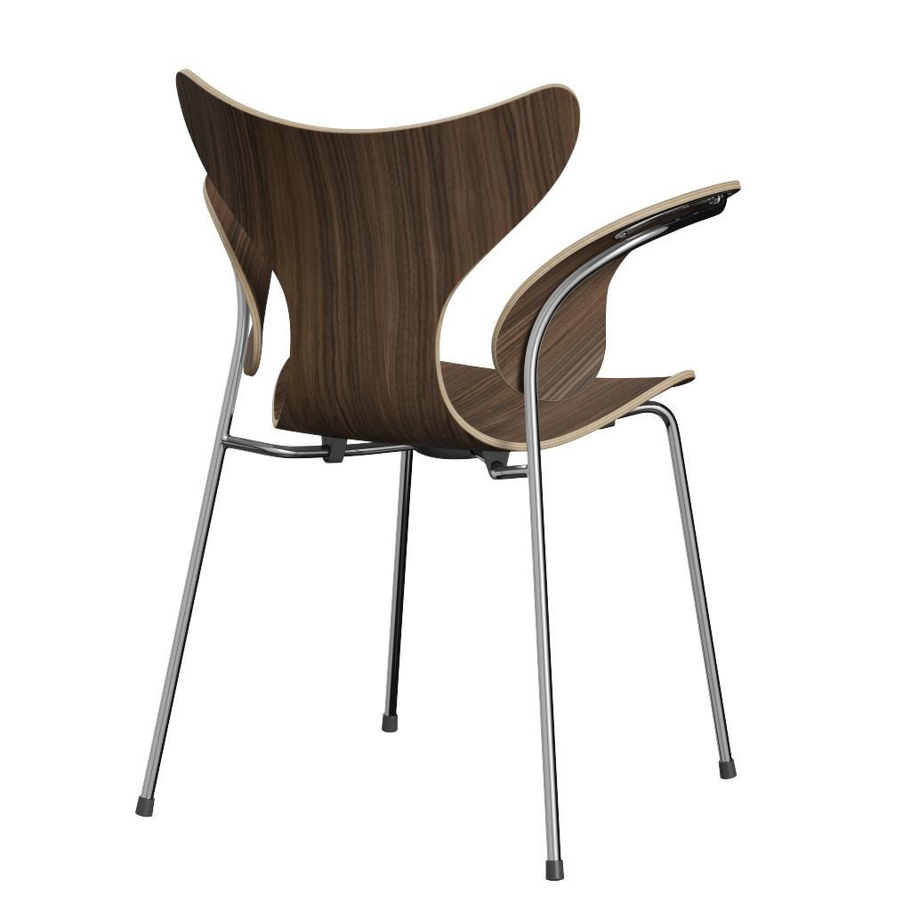 FRITZ HANSEN（フリッツハンセン）/LILY（リリー）3208/アームチェア/ナチュラルウッド / ウォルナット/SH46/仕上げスチール, クローム仕上げ - ハイグロス【納期】ご注文後確認