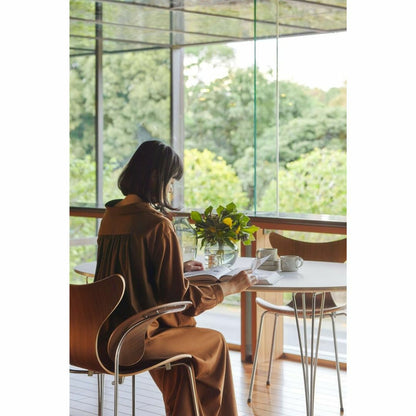 FRITZ HANSEN（フリッツハンセン）/LILY（リリー）3208/アームチェア/ナチュラルウッド / ウォルナット/SH46/仕上げスチール, クローム仕上げ - ハイグロス【納期】ご注文後確認