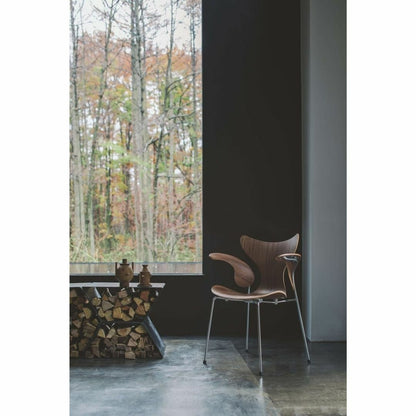 FRITZ HANSEN（フリッツハンセン）/LILY（リリー）3208/アームチェア/ナチュラルウッド / ウォルナット/SH46/仕上げスチール, クローム仕上げ - ハイグロス【納期】ご注文後確認