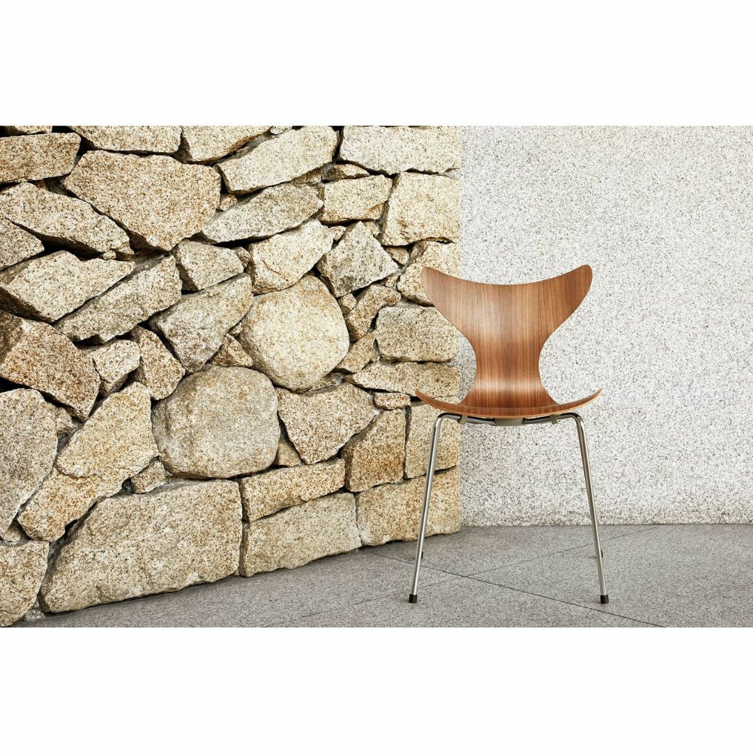 FRITZ HANSEN（フリッツハンセン）/LILY（リリー）3208/アームチェア/ナチュラルウッド / ウォルナット/SH46/仕上げスチール, クローム仕上げ - ハイグロス【納期】ご注文後確認