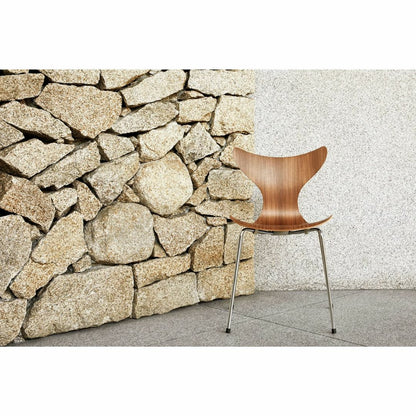 FRITZ HANSEN（フリッツハンセン）/LILY（リリー）3208/アームチェア/ナチュラルウッド / ウォルナット/SH46/仕上げスチール, クローム仕上げ - ハイグロス【納期】ご注文後確認