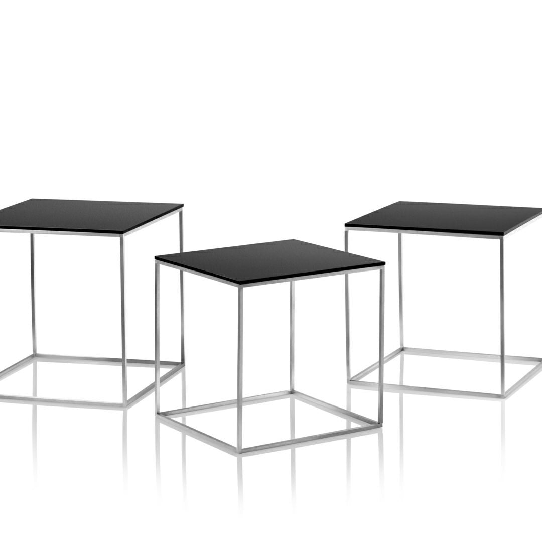 FRITZ HANSEN（フリッツハンセン）/PK71/ネストテーブル（3ピース）/アクリル / ブラック/ベース: Steel / スプリングスチール, サテン仕上げ - マット【納期】ご注文後確認