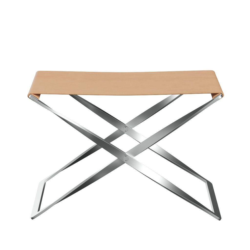 FRITZ HANSEN（フリッツハンセン）/PK91/フォールディングスツール/ナチュラルレザー / ナチュラル/ベース: Steel / スプリングスチール, サテン仕上げ - マット【納期】ご注文後確認