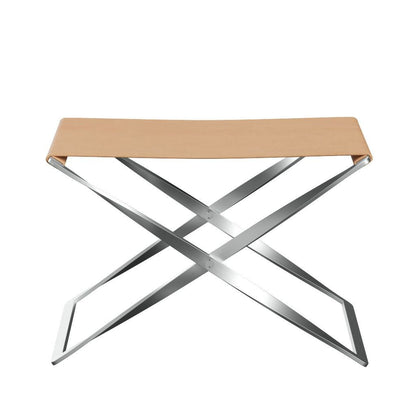 FRITZ HANSEN（フリッツハンセン）/PK91/フォールディングスツール/ナチュラルレザー / ナチュラル/ベース: Steel / スプリングスチール, サテン仕上げ - マット【納期】ご注文後確認
