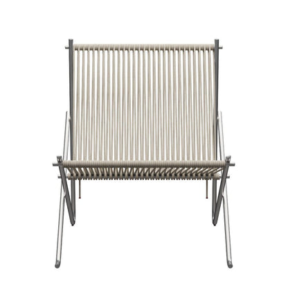 FRITZ HANSEN（フリッツハンセン）/PK4/ラウンジチェア/ナイロン芯入り麻ひも / ナチュラル/フレーム: Steel / ステンレススチール, サテン仕上げ - マット【納期】ご注文後確認