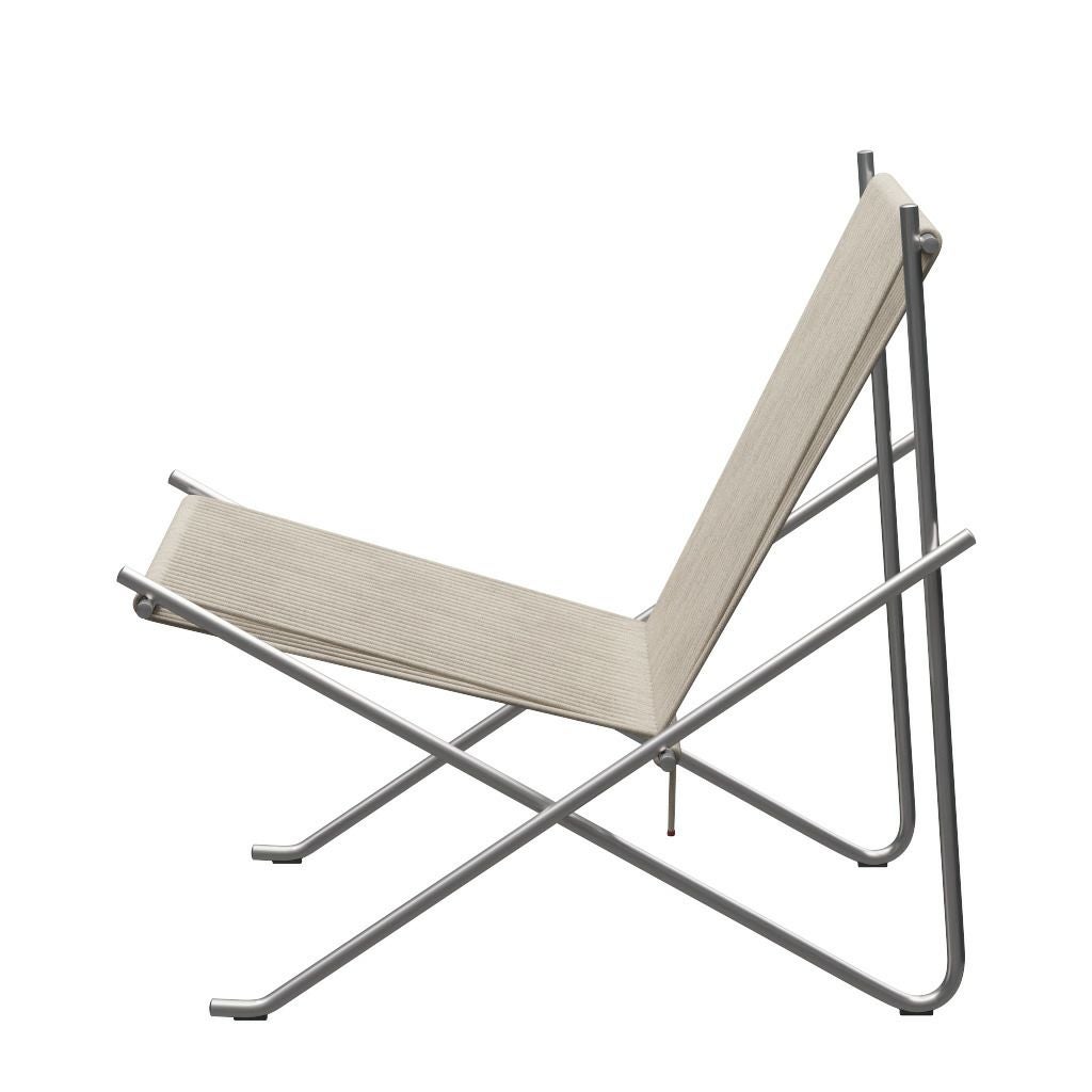 FRITZ HANSEN（フリッツハンセン）/PK4/ラウンジチェア/ナイロン芯入り麻ひも / ナチュラル/フレーム: Steel / ステンレススチール, サテン仕上げ - マット【納期】ご注文後確認