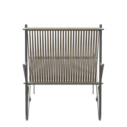 FRITZ HANSEN（フリッツハンセン）/PK4/ラウンジチェア/ナイロン芯入り麻ひも / ナチュラル/フレーム: Steel / ステンレススチール, サテン仕上げ - マット【納期】ご注文後確認
