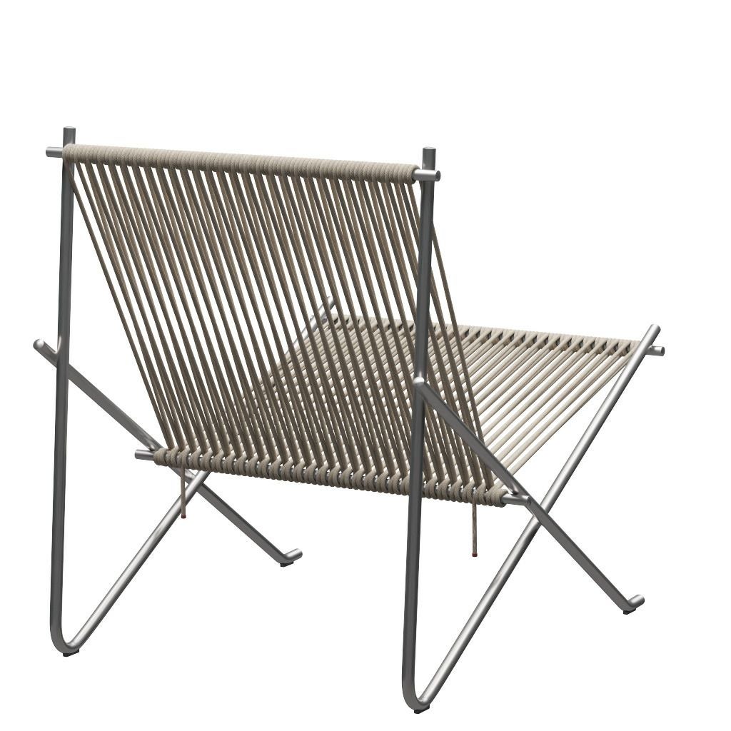 FRITZ HANSEN（フリッツハンセン）/PK4/ラウンジチェア/ナイロン芯入り麻ひも / ナチュラル/フレーム: Steel / ステンレススチール, サテン仕上げ - マット【納期】ご注文後確認