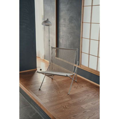 FRITZ HANSEN（フリッツハンセン）/PK4/ラウンジチェア/ナイロン芯入り麻ひも / ナチュラル/フレーム: Steel / ステンレススチール, サテン仕上げ - マット【納期】ご注文後確認