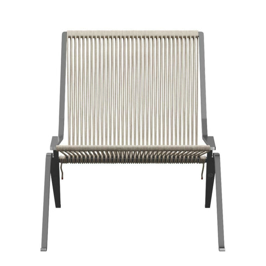 FRITZ HANSEN（フリッツハンセン）/PK25/ラウンジチェア/ナイロン芯入り麻ひも / ナチュラル/ スプリングスチール, クローム仕上げ - マット【納期】ご注文後確認