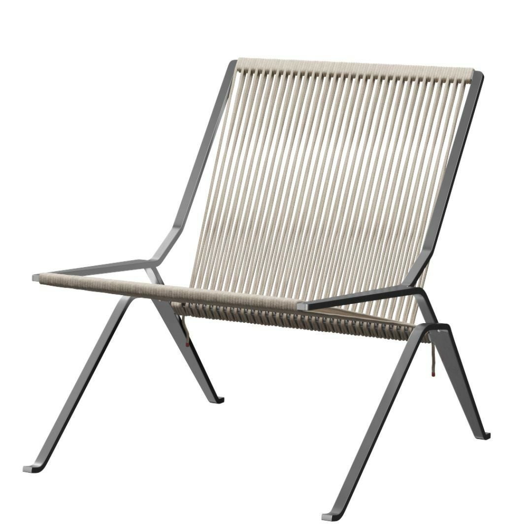 FRITZ HANSEN（フリッツハンセン）/PK25/ラウンジチェア/ナイロン芯入り麻ひも / ナチュラル/ スプリングスチール, クローム仕上げ - マット【納期】ご注文後確認