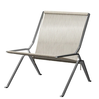 FRITZ HANSEN（フリッツハンセン）/PK25/ラウンジチェア/ナイロン芯入り麻ひも / ナチュラル/ スプリングスチール, クローム仕上げ - マット【納期】ご注文後確認