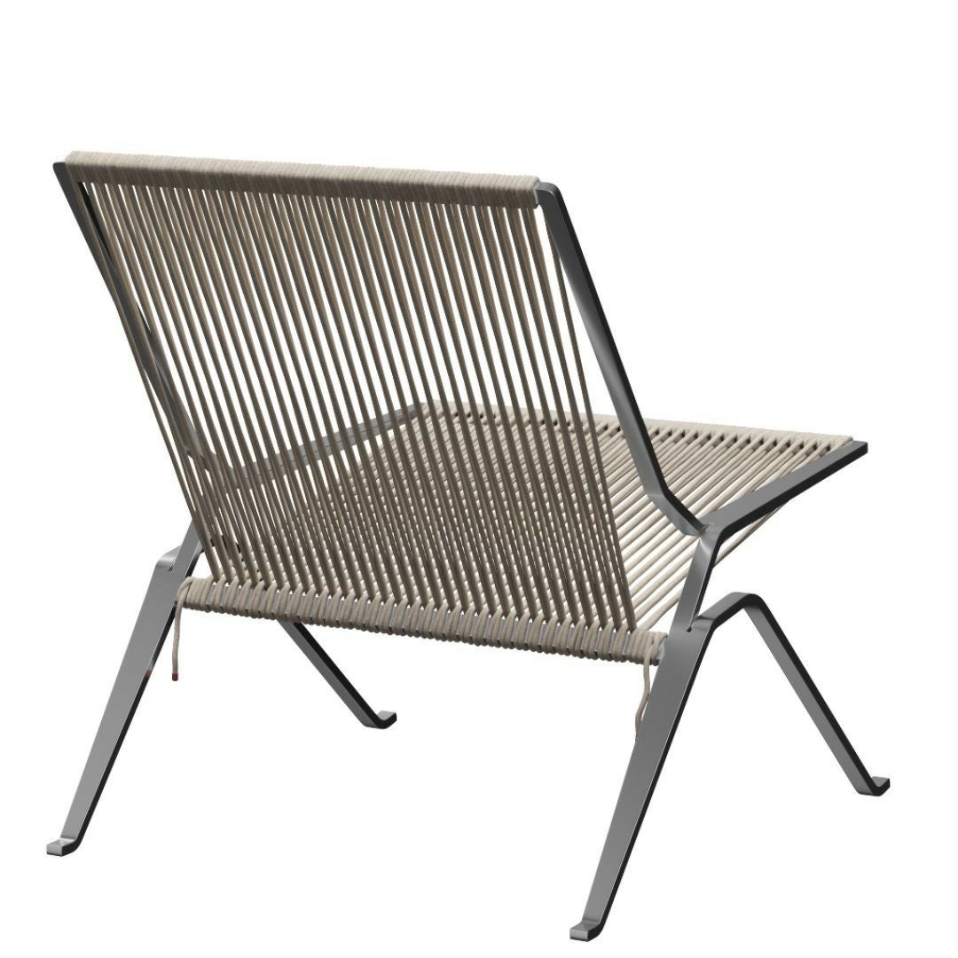 FRITZ HANSEN（フリッツハンセン）/PK25/ラウンジチェア/ナイロン芯入り麻ひも / ナチュラル/ スプリングスチール, クローム仕上げ - マット【納期】ご注文後確認