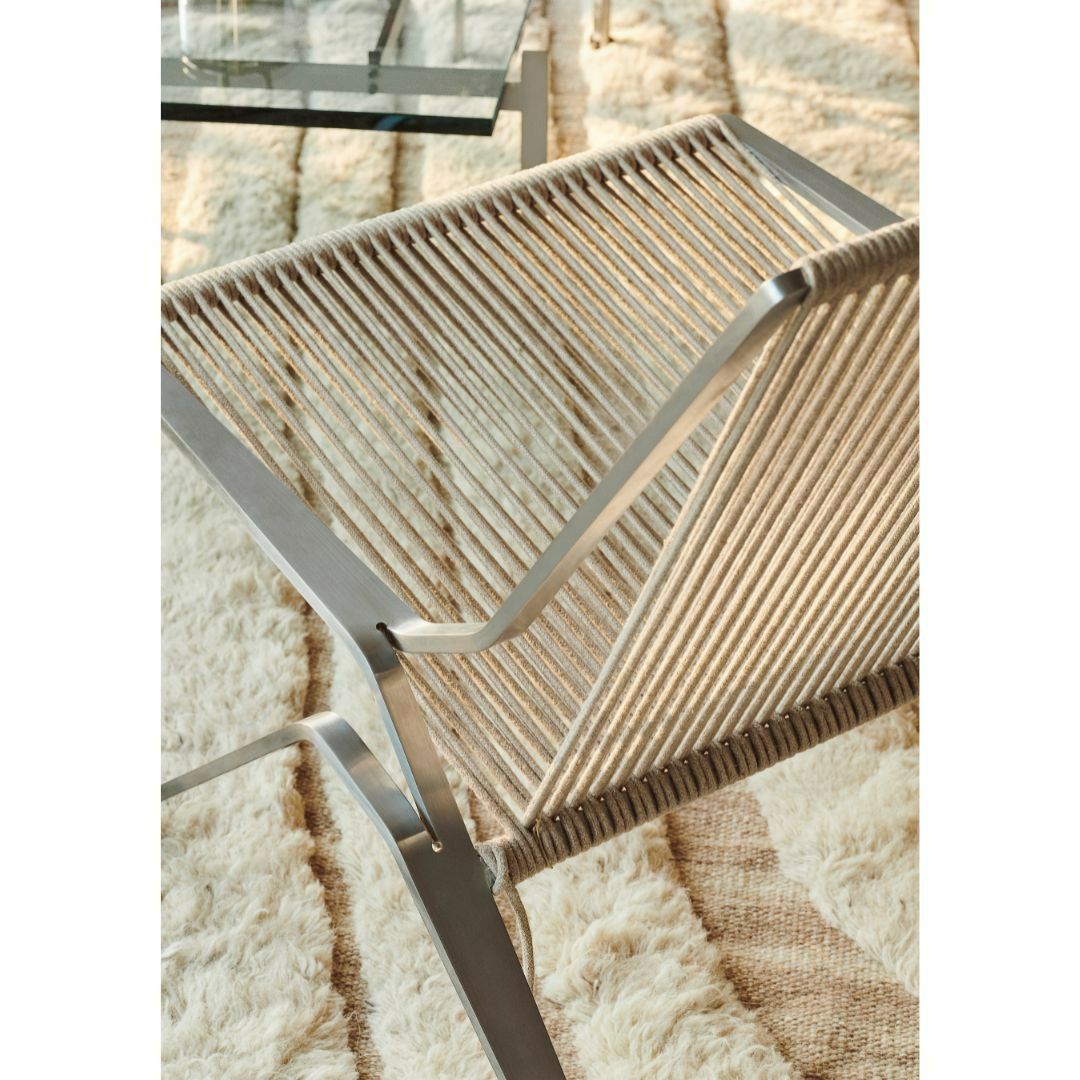 FRITZ HANSEN（フリッツハンセン）/PK25/ラウンジチェア/ナイロン芯入り麻ひも / ナチュラル/ スプリングスチール, クローム仕上げ - マット【納期】ご注文後確認