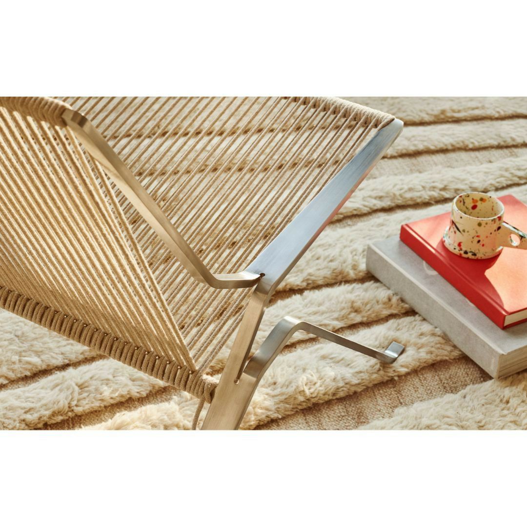 FRITZ HANSEN（フリッツハンセン）/PK25/ラウンジチェア/ナイロン芯入り麻ひも / ナチュラル/ スプリングスチール, クローム仕上げ - マット【納期】ご注文後確認