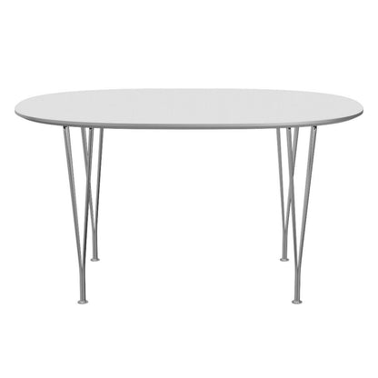 FRITZ HANSEN（フリッツハンセン）/Super Elliptical table/スーパー楕円テーブル/B611/Fenixラミネート/ホワイト/w1350/アルミニウム / サテン仕上げ - マット/仕上げスチール, クローム仕上げ - ハイグロス【納期】ご注文後確認