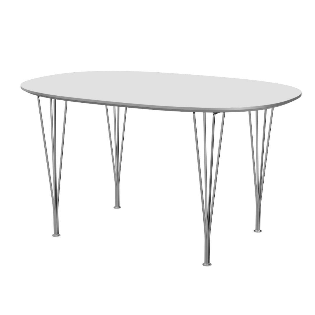 FRITZ HANSEN（フリッツハンセン）/Super Elliptical table/スーパー楕円テーブル/B611/Fenixラミネート/ホワイト/w1350/アルミニウム / サテン仕上げ - マット/仕上げスチール, クローム仕上げ - ハイグロス【納期】ご注文後確認