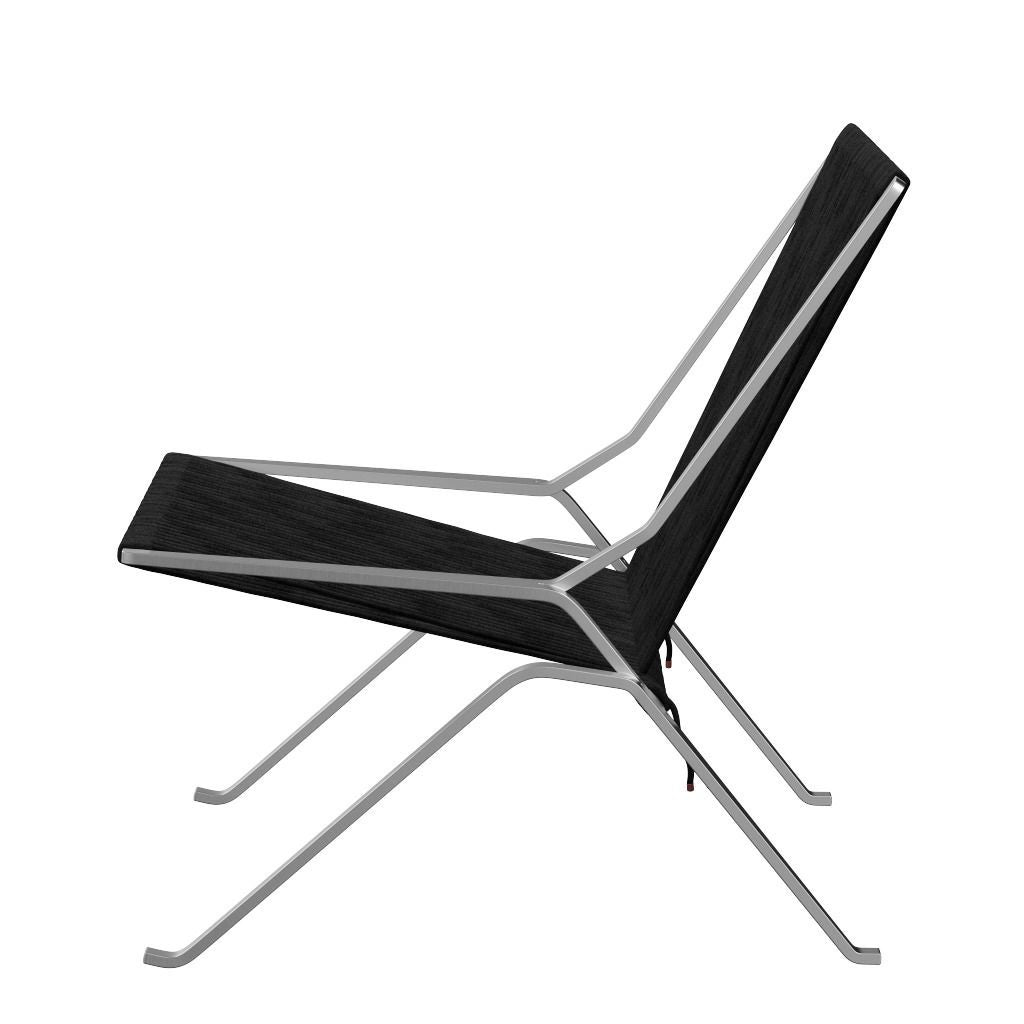 FRITZ HANSEN（フリッツハンセン）/PK25/ラウンジチェア/ナイロン芯入り麻ひも / ブラック/Steel / スプリングスチール, クローム仕上げ - マット