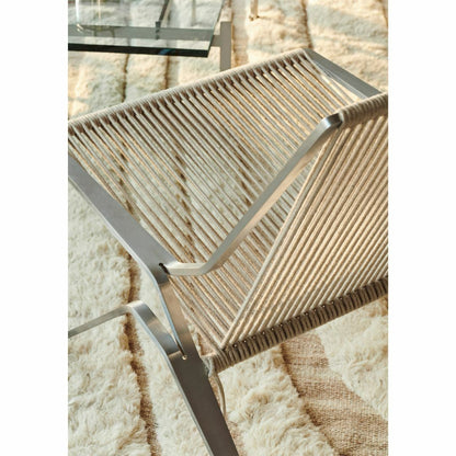 FRITZ HANSEN（フリッツハンセン）/PK25/ラウンジチェア/ナイロン芯入り麻ひも / ブラック/Steel / スプリングスチール, クローム仕上げ - マット