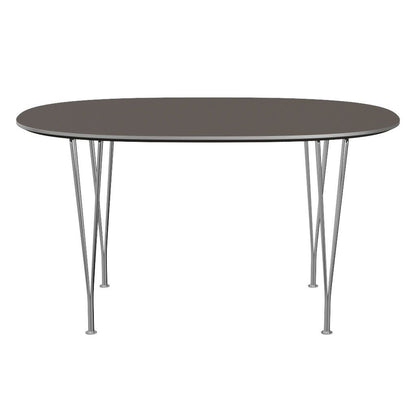 FRITZ HANSEN（フリッツハンセン）/Superellipse(スーパー楕円テーブル)/B611/Fenixラミネート / グレー/Steel / 仕上げスチール, クローム仕上げ - ハイグロス