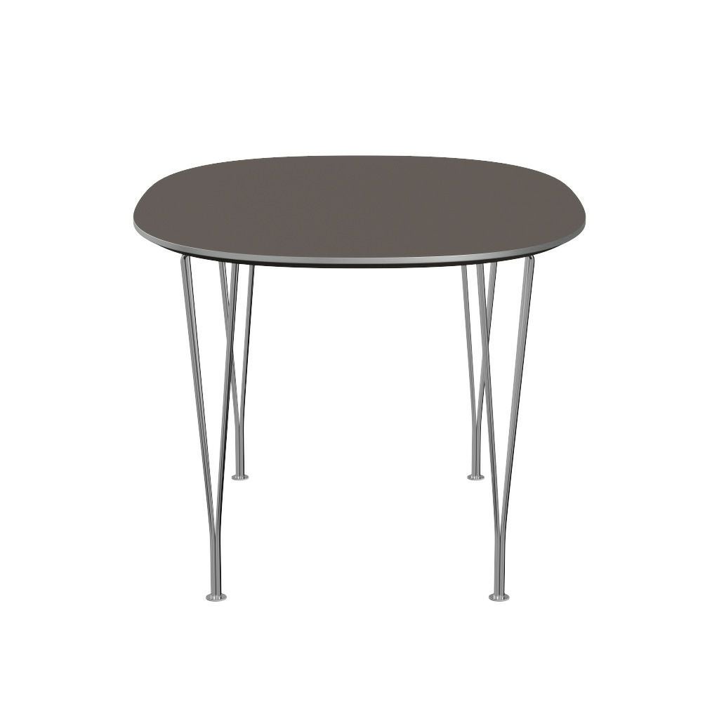 FRITZ HANSEN（フリッツハンセン）/Superellipse(スーパー楕円テーブル)/B611/Fenixラミネート / グレー/Steel / 仕上げスチール, クローム仕上げ - ハイグロス
