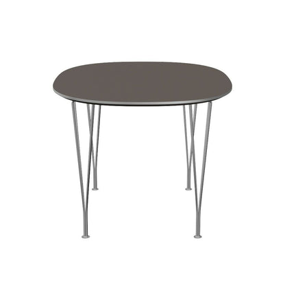 FRITZ HANSEN（フリッツハンセン）/Superellipse(スーパー楕円テーブル)/B611/Fenixラミネート / グレー/Steel / 仕上げスチール, クローム仕上げ - ハイグロス