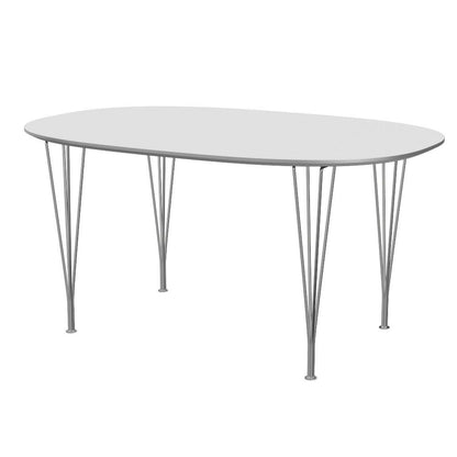 FRITZ HANSEN（フリッツハンセン）/Superellipse(スーパー楕円テーブル)/B612/Fenixラミネート / ホワイト/Steel / 仕上げスチール, クローム仕上げ - ハイグロス