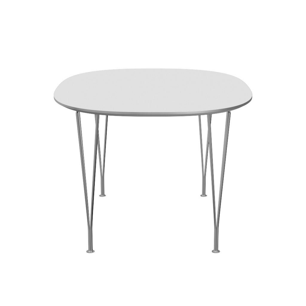 FRITZ HANSEN（フリッツハンセン）/Superellipse(スーパー楕円テーブル)/B612/Fenixラミネート / ホワイト/Steel / 仕上げスチール, クローム仕上げ - ハイグロス