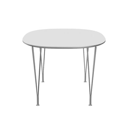 FRITZ HANSEN（フリッツハンセン）/Superellipse(スーパー楕円テーブル)/B612/Fenixラミネート / ホワイト/Steel / 仕上げスチール, クローム仕上げ - ハイグロス