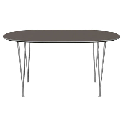 FRITZ HANSEN（フリッツハンセン）/Superellipse(スーパー楕円テーブル)/B612/Fenixラミネート / グレー/Steel / 仕上げスチール, クローム仕上げ - ハイグロス