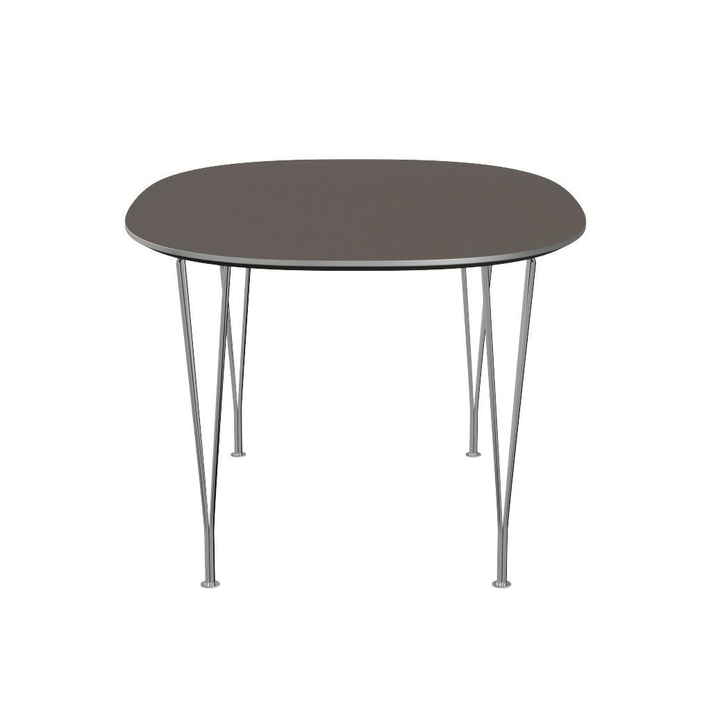 FRITZ HANSEN（フリッツハンセン）/Superellipse(スーパー楕円テーブル)/B612/Fenixラミネート / グレー/Steel / 仕上げスチール, クローム仕上げ - ハイグロス