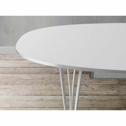 FRITZ HANSEN（フリッツハンセン）/Superellipse(スーパー楕円テーブル)/B612/Fenixラミネート / グレー/Steel / 仕上げスチール, クローム仕上げ - ハイグロス