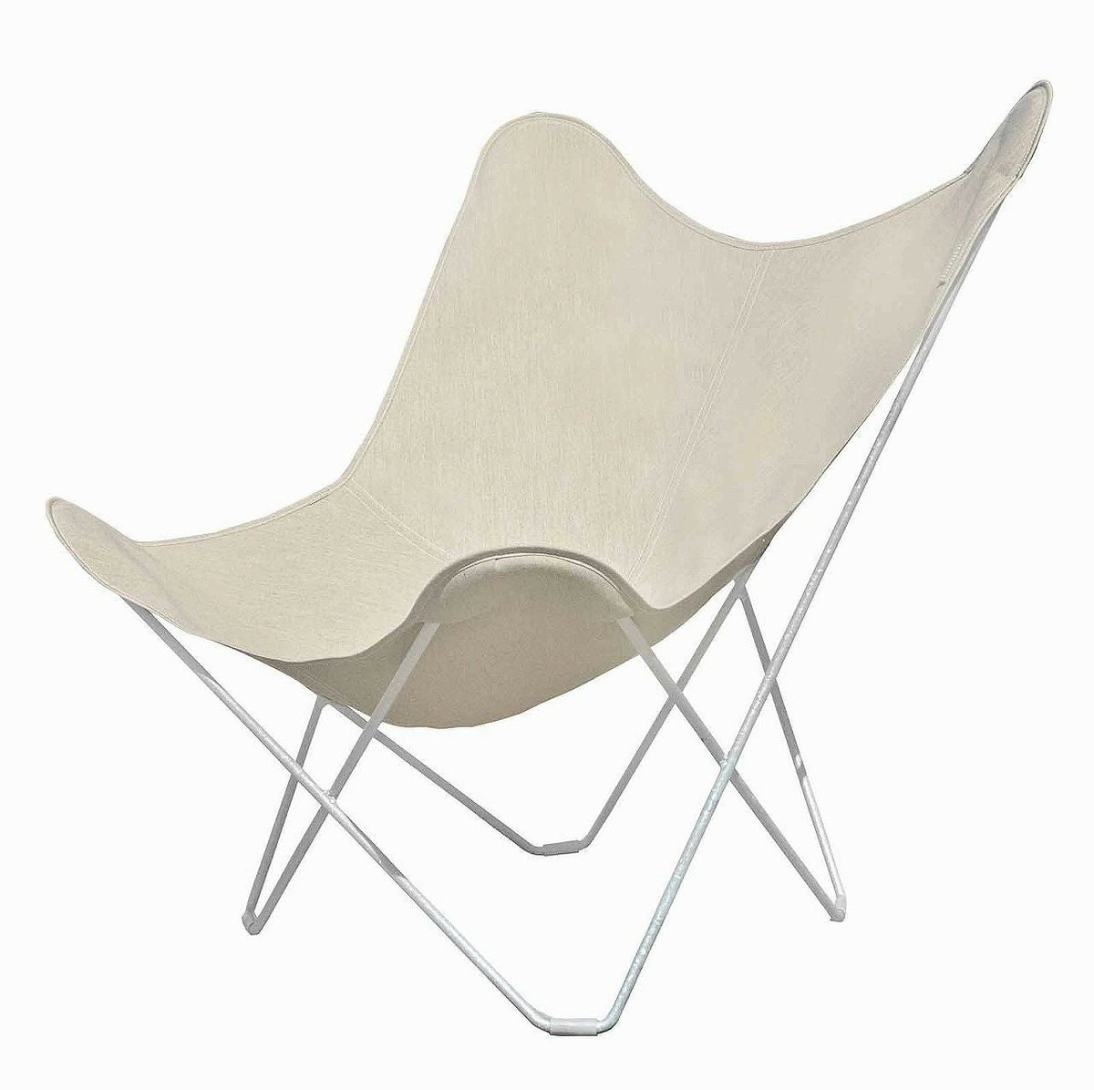 CUERO（クエロ）/BKF CHAIR/BUTTERFLY CHAIR/SUNBRELLA FABRIC WHITE/Outdoor Frame【納期】約3～4週間（メーカー欠品時を除く）
