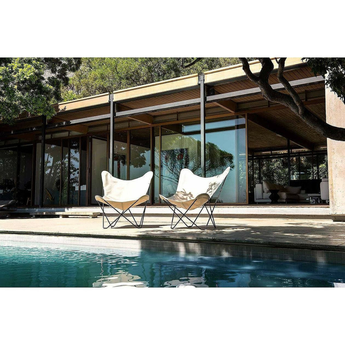 CUERO（クエロ）/BKF CHAIR/BUTTERFLY CHAIR/SUNBRELLA FABRIC CHARCOAL/Outdoor Frame【納期】約3～4週間（メーカー欠品時を除く）