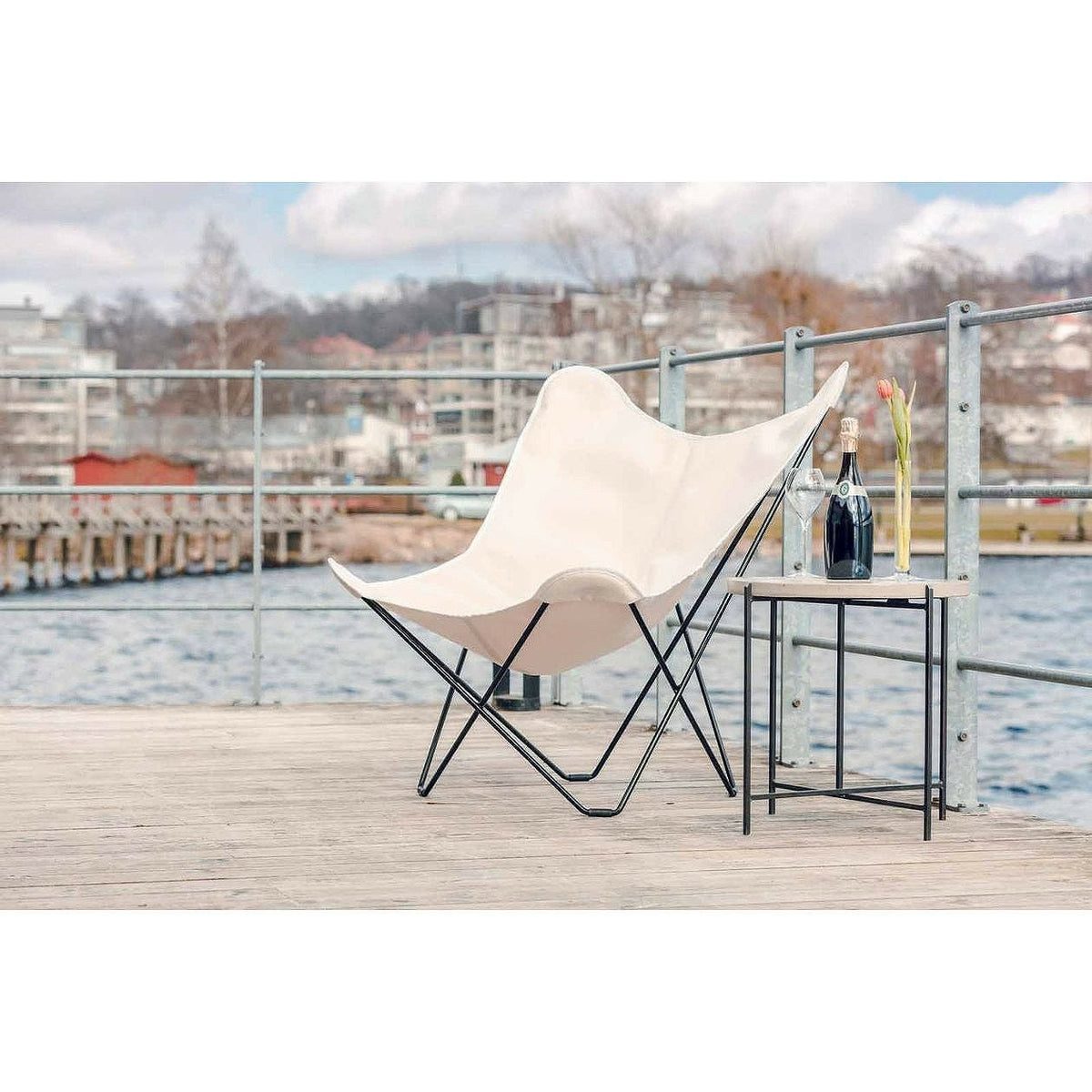 CUERO（クエロ）/BKF CHAIR/BUTTERFLY CHAIR/SUNBRELLA FABRIC CHARCOAL/Outdoor Frame【納期】約3～4週間（メーカー欠品時を除く）