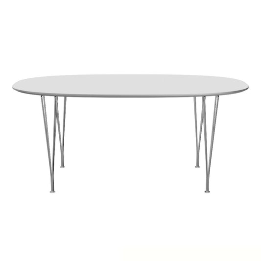 FRITZ HANSEN（フリッツハンセン）/Super Elliptical table/スーパー楕円テーブル/B616/Fenixラミネート / ホワイト/w1700/Steel / 仕上げスチール/クローム仕上げ - ハイグロス【納期】約3～4週間（メーカー欠品時を除く）