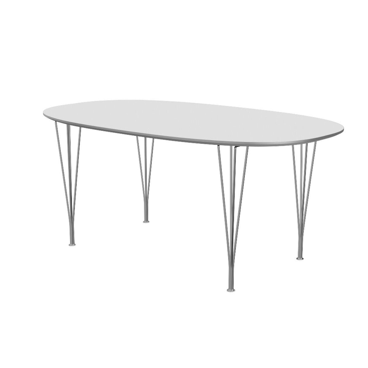 FRITZ HANSEN（フリッツハンセン）/Super Elliptical table/スーパー楕円テーブル/B616/Fenixラミネート / ホワイト/w1700/Steel / 仕上げスチール/クローム仕上げ - ハイグロス【納期】約3～4週間（メーカー欠品時を除く）
