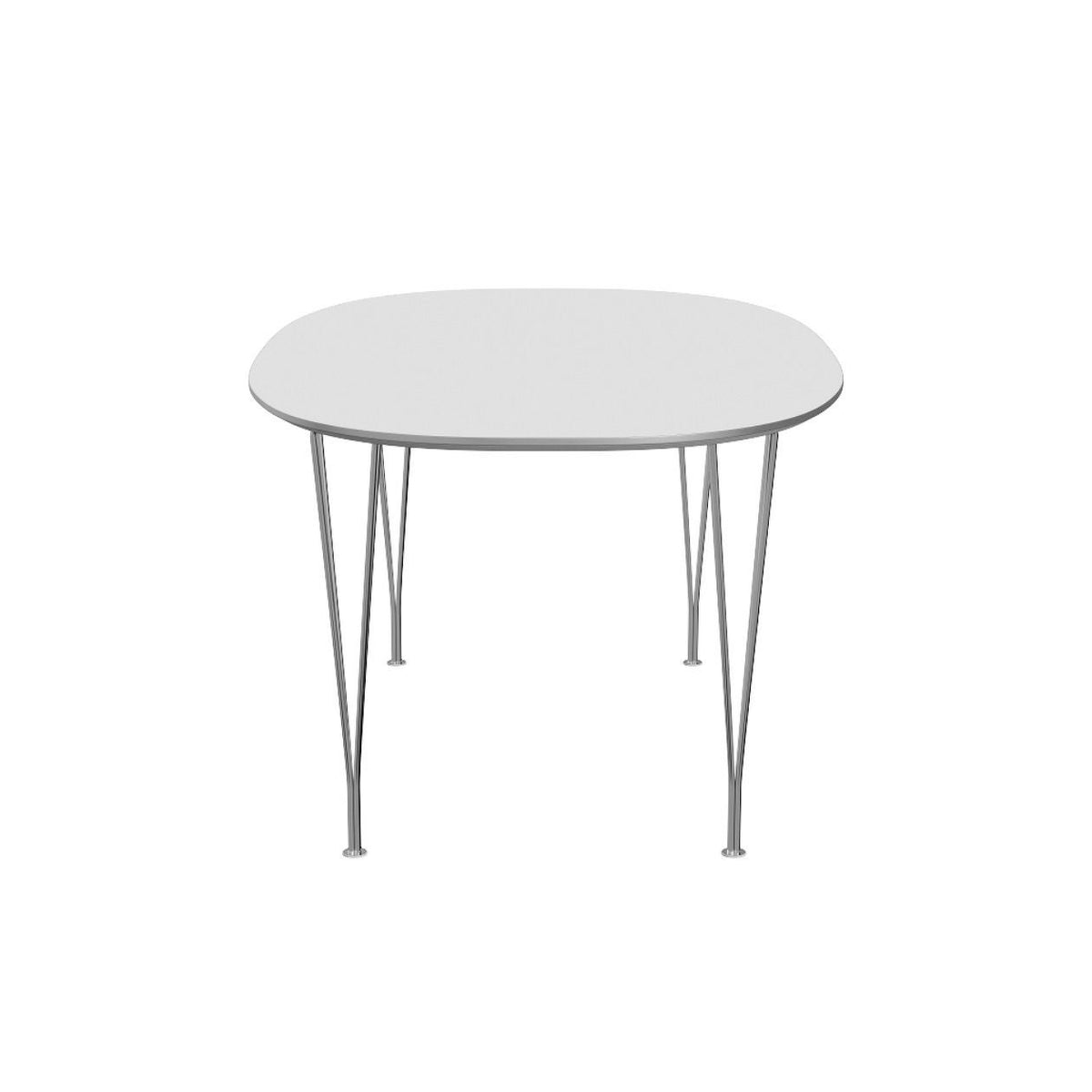 FRITZ HANSEN（フリッツハンセン）/Super Elliptical table/スーパー楕円テーブル/B616/Fenixラミネート / ホワイト/w1700/Steel / 仕上げスチール/クローム仕上げ - ハイグロス【納期】約3～4週間（メーカー欠品時を除く）