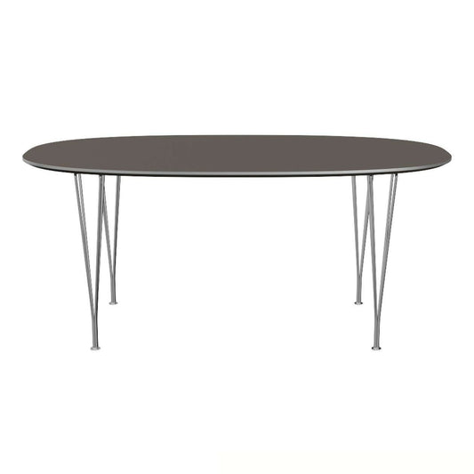 FRITZ HANSEN（フリッツハンセン）/Super Elliptical table/スーパー楕円テーブル/B616/Fenixラミネート /グレー/w1700/Steel / 仕上げスチール/クローム仕上げ - ハイグロス【納期】約3～4週間（メーカー欠品時を除く）