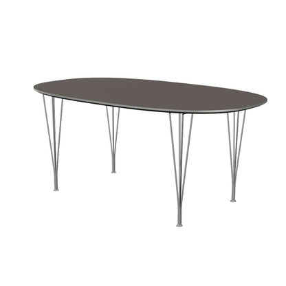 FRITZ HANSEN（フリッツハンセン）/Super Elliptical table/スーパー楕円テーブル/B616/Fenixラミネート /グレー/w1700/Steel / 仕上げスチール/クローム仕上げ - ハイグロス【納期】約3～4週間（メーカー欠品時を除く）