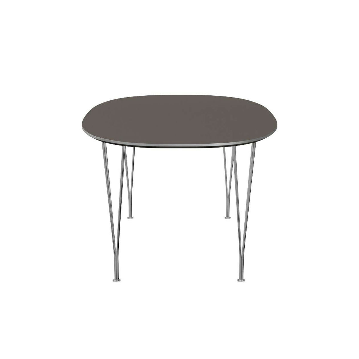 FRITZ HANSEN（フリッツハンセン）/Super Elliptical table/スーパー楕円テーブル/B616/Fenixラミネート /グレー/w1700/Steel / 仕上げスチール/クローム仕上げ - ハイグロス【納期】約3～4週間（メーカー欠品時を除く）
